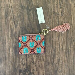 Anthropologie beaded coin purse holiday icon edition